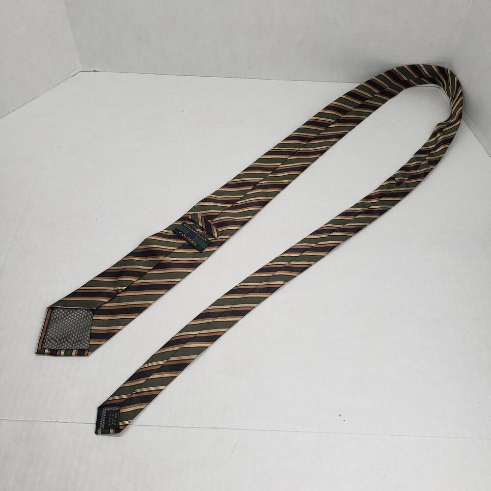 Vintage Alexander Julian Colours Mens Tie Striped 3"x 61.5" Black Green Business - Picture 4 of 9